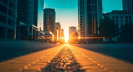 Obraz premium City Street Sunset Urban Landscape Travel Photography