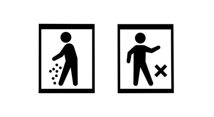 Public signage showing littering prohibited and waste disposal