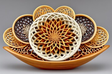 Rustic woven circular art high resolution picture