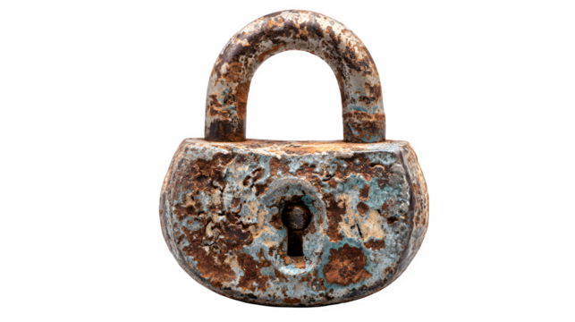 old rusty padlock