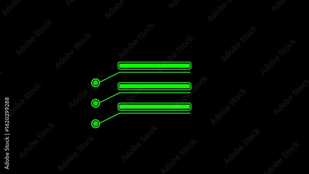 Aufkleber futuristic green interface displaying data points on a sleek black background for technology