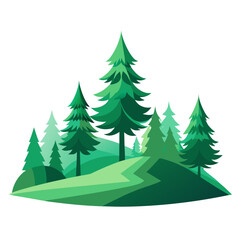 Green Pine Tree Forest Vector