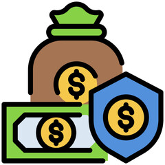 Insurance icon for accounting and finance business, website, application, printing, document, poster design, etc