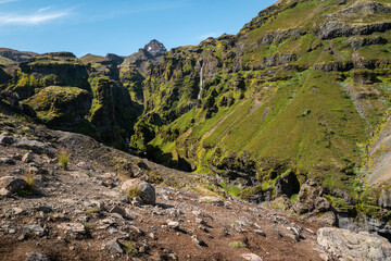 Rugged Mountainous Landscape with Lush Green Valleys