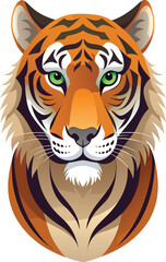 Bengal Tiger Realistic Wildlife Icon.