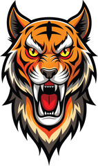 Aggressive Wild Tiger Face Artwork.