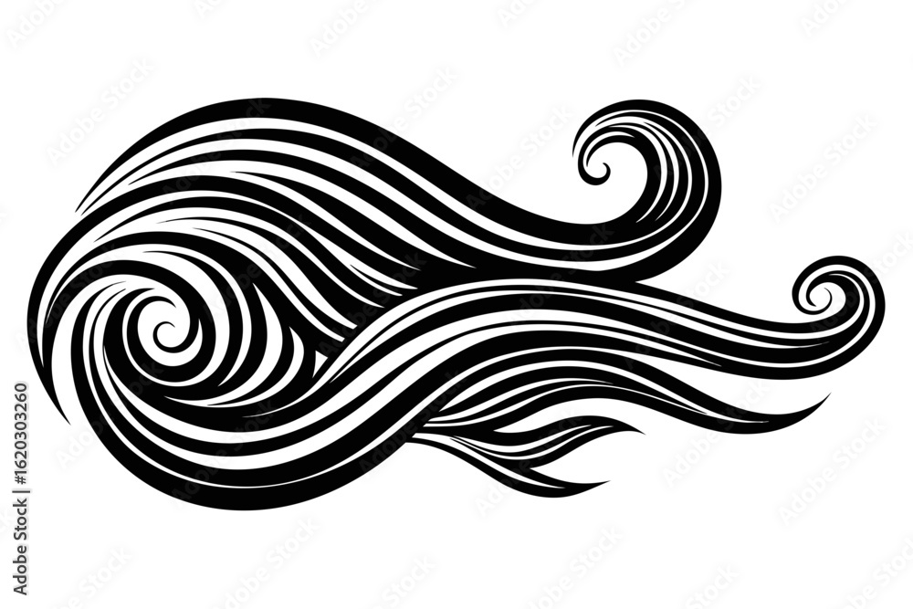 Poster elegant swirling lines create a captivating abstract design, perfect for adding a touch of artistic 
