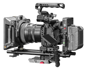 Digital camera with telephoto lens and accessories