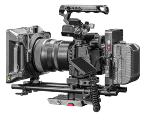 Digital camera with telephoto lens and accessories