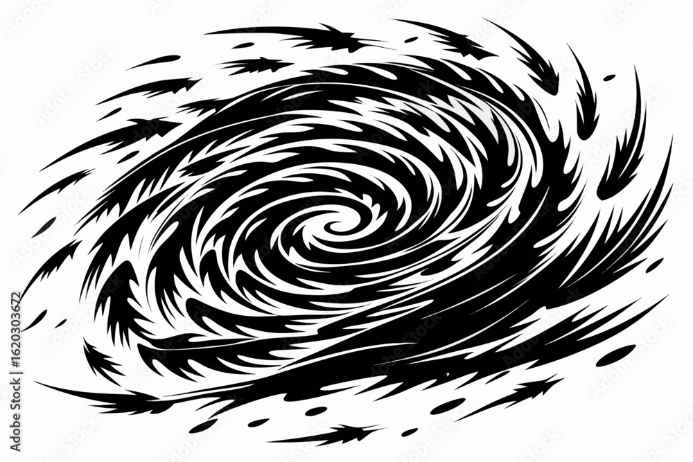 Poster intense swirling vortex design element, perfect for adding a dramatic flair to posters or websites, 