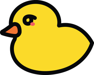 a cute yellow duck animal icon