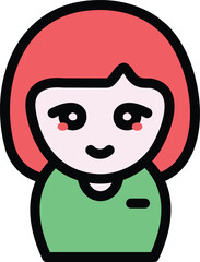 Naklejka premium a cute baby girl character icon