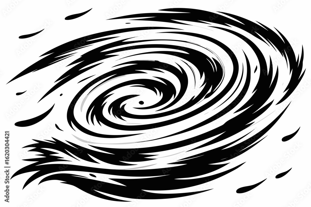 Poster dynamic swirling vortex design accentuates motion and energy, ideal for abstract concepts, creative 