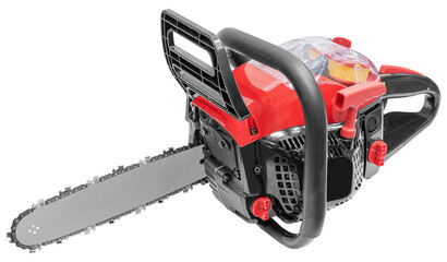 Red chain saw