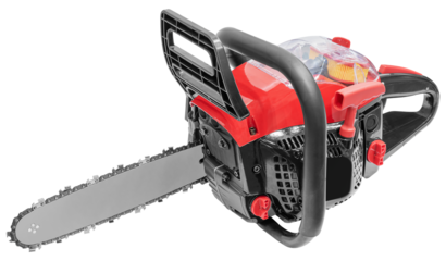 Red chain saw