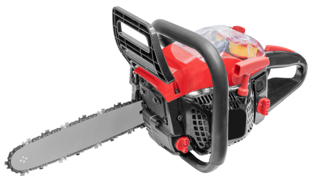 Red chain saw