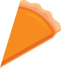 Thanksgiving pumpkin pie vector slice on transparent background