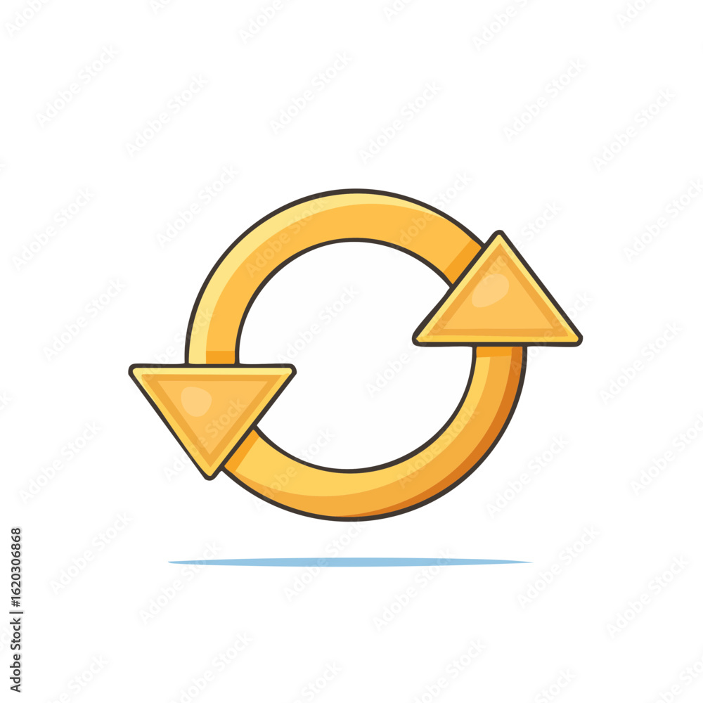 Poster circular arrow icon illustration showing rotation refresh exchange update symbol
