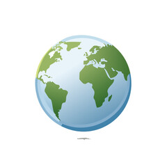 Cartoon globe illustration showing continents and oceans against black background global concept design