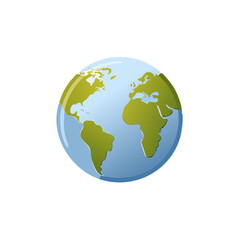 Fototapeta premium World globe earth illustration continents oceans geography ecology planet climate change global awareness graphic design.