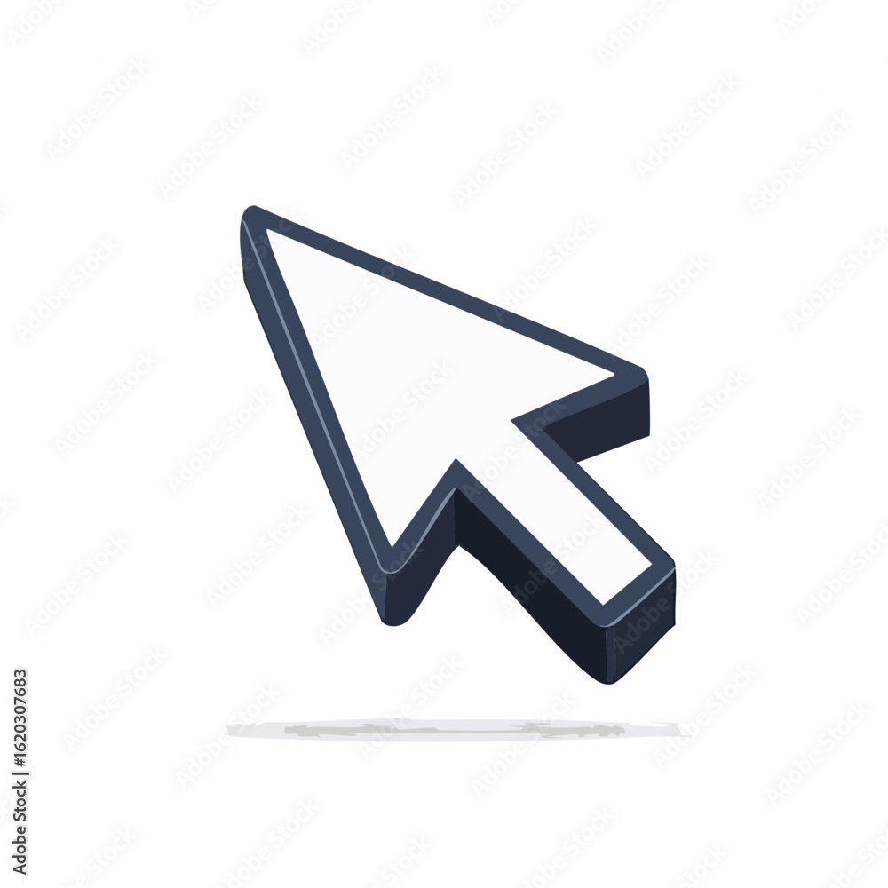 Aufkleber isolated cursor arrow pointing upward direction indicating website navigation and interface options