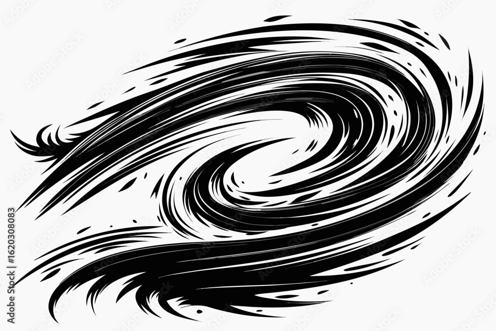 Poster dynamic swirling vortex design element, perfect for adding a modern, abstract touch to any project, 