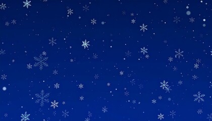 Winter night sky with snowflakes