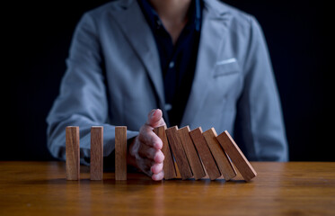 Business planning crisis effect or risk protection concept, business solution and intervention.