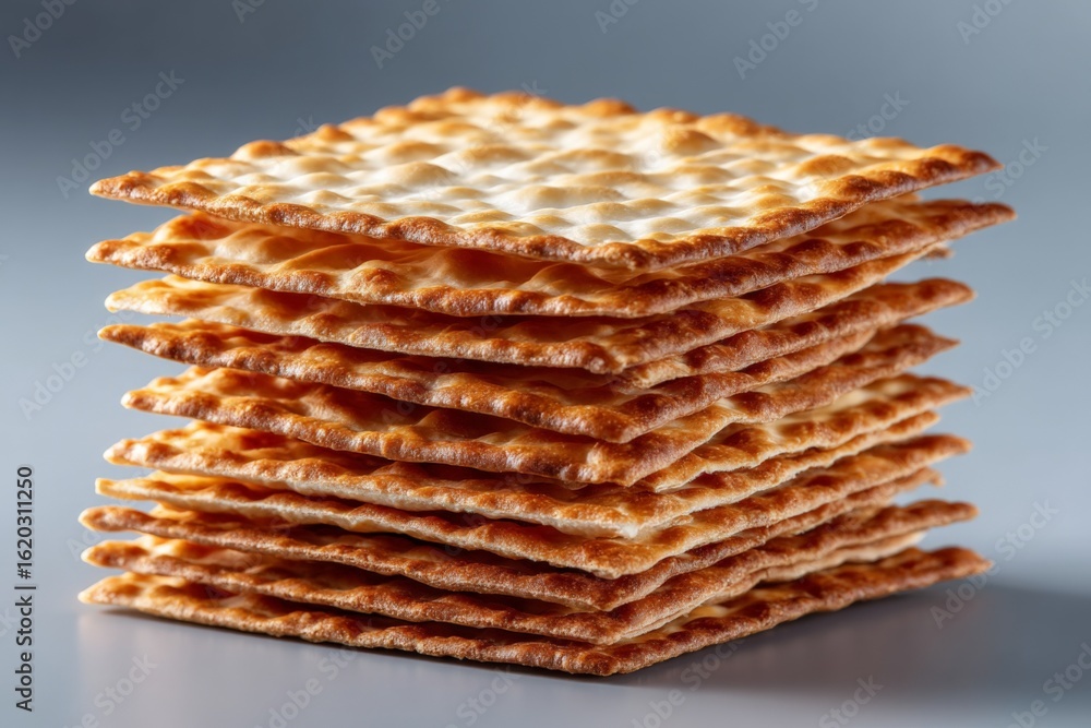 Poster stack of crispy flatbread displayed against a simple background in a well-lit setting