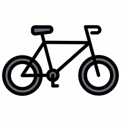 A simple illustration of a classic bicycle, showcasing its frame, wheels, and seat.