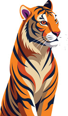 elegant tiger pose wild animal art.