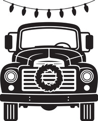 Christmas Car Vector Art, Car Silhouette