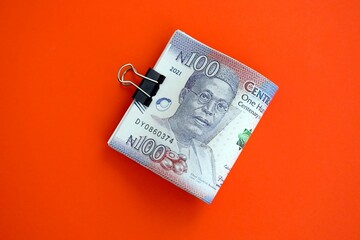 Nigerian naira money bills in big amount. Finance and banking concept