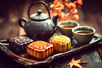 Delicious Mooncakes and Tea for Mid-Autumn Festival