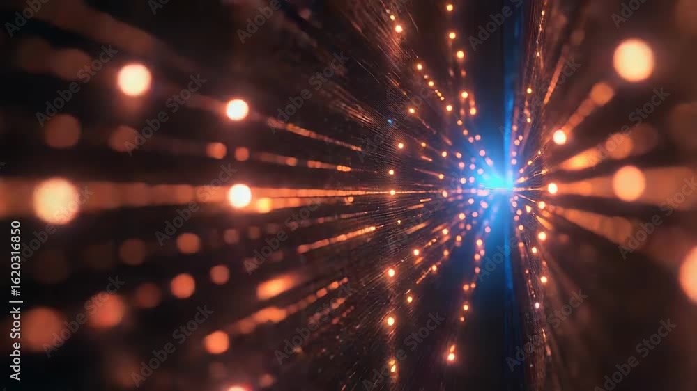 Aufkleber abstract data stream flowing through cyberspace with glowing particles