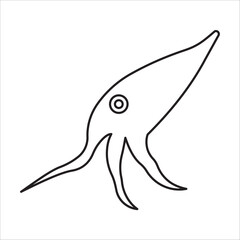 Squid icon outline vector