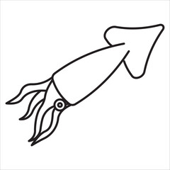 Obraz premium Squid icon outline vector
