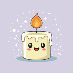 Happy candle illustration