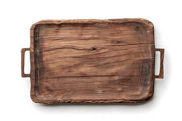 Tabletop wooden tray isolated high resolution picture
