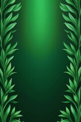 Lush leaf border framing dark gradient reflects ecology theme, ecology evolving brand identity, ecology uniting mindful consumers. Perfect for organic ads or environmental projects worldwide