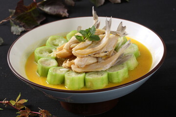 Chinese cuisine, Cantonese cuisine, loofah peeled fish