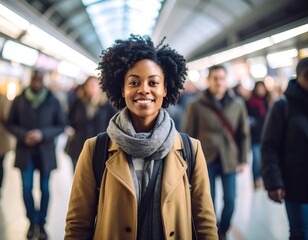 Fototapeta premium Smiling Woman In Urban Setting