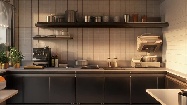 Professional chefs preparing food in restaurant kitchen