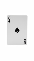 Playing card six of spades black suit game accessory card design gambling entertainment isolated object number card classic design