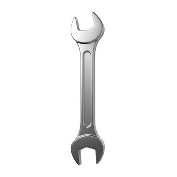 Silver combination wrench tool isolated on transparent background