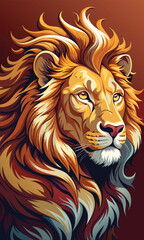 Majestic Lion Head Flowing Mane.