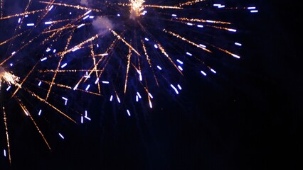 Purple Firework celebrate anniversary happy new year 2025, 4th of july holiday festival. Purple...