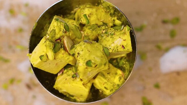Kulfi with falooda an indian dessert served in summers