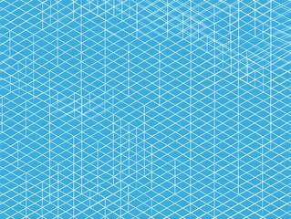 Abstract Blue Geometric Pattern on White Background
