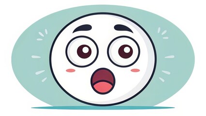 Circular shocked face icon with clean features, perfect for emotional alerts or fun digital reactions